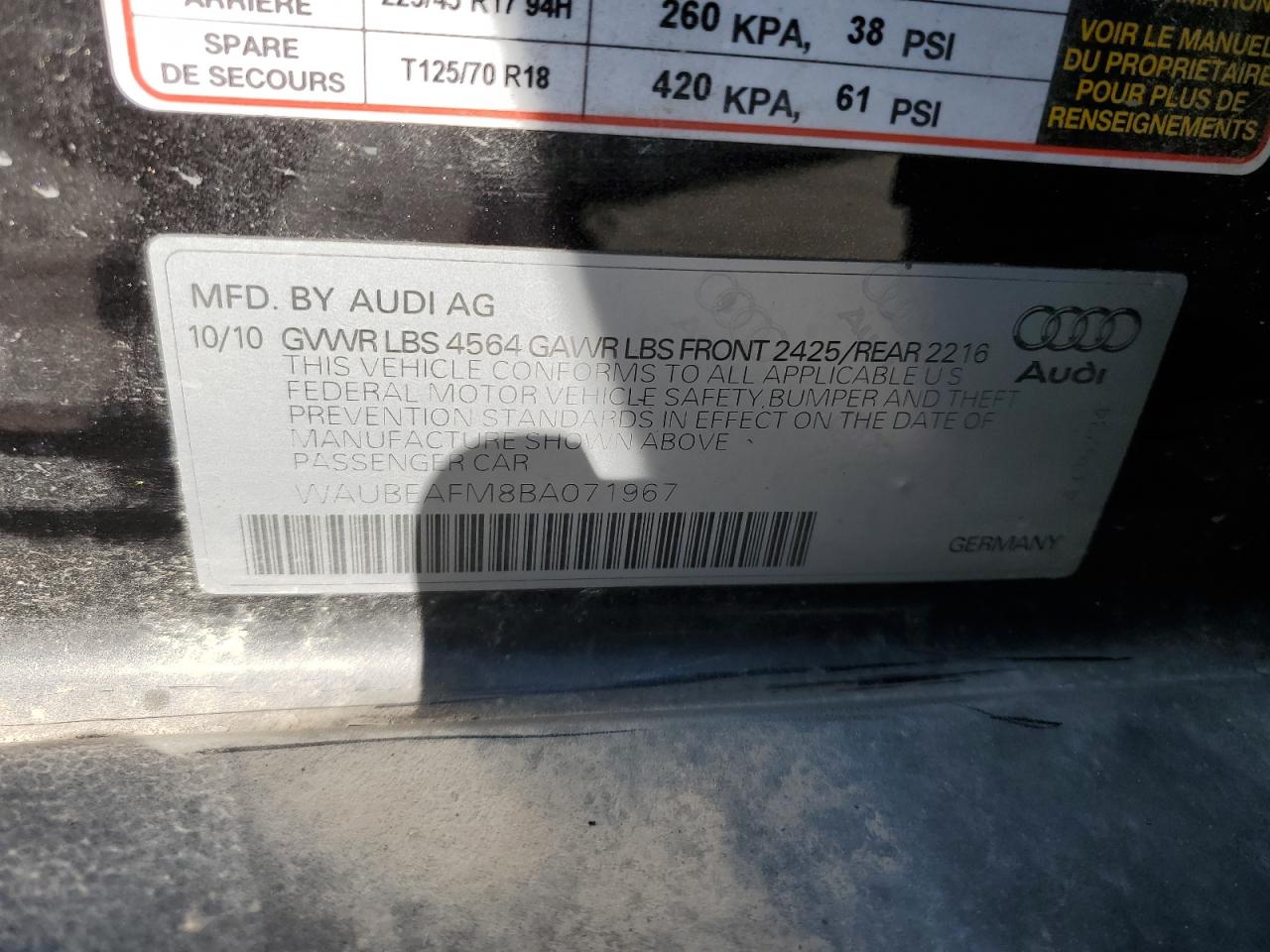 2011 Audi A3 Premium VIN: WAUBEAFM8BA071967 Lot: 79774944