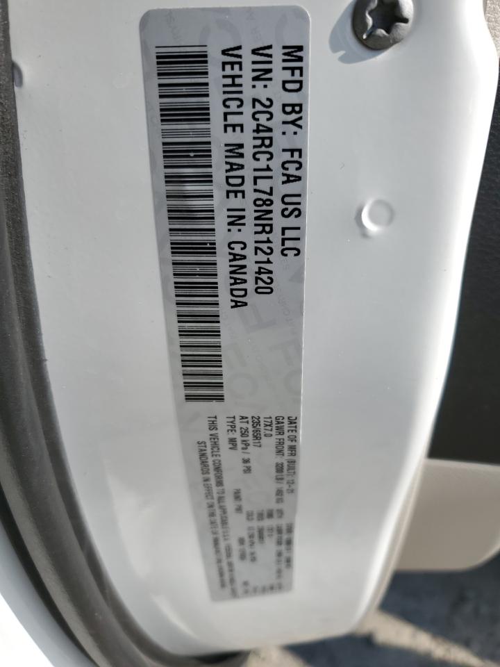 VIN 2C4RC1L78NR121420 2022 CHRYSLER PACIFICA no.13