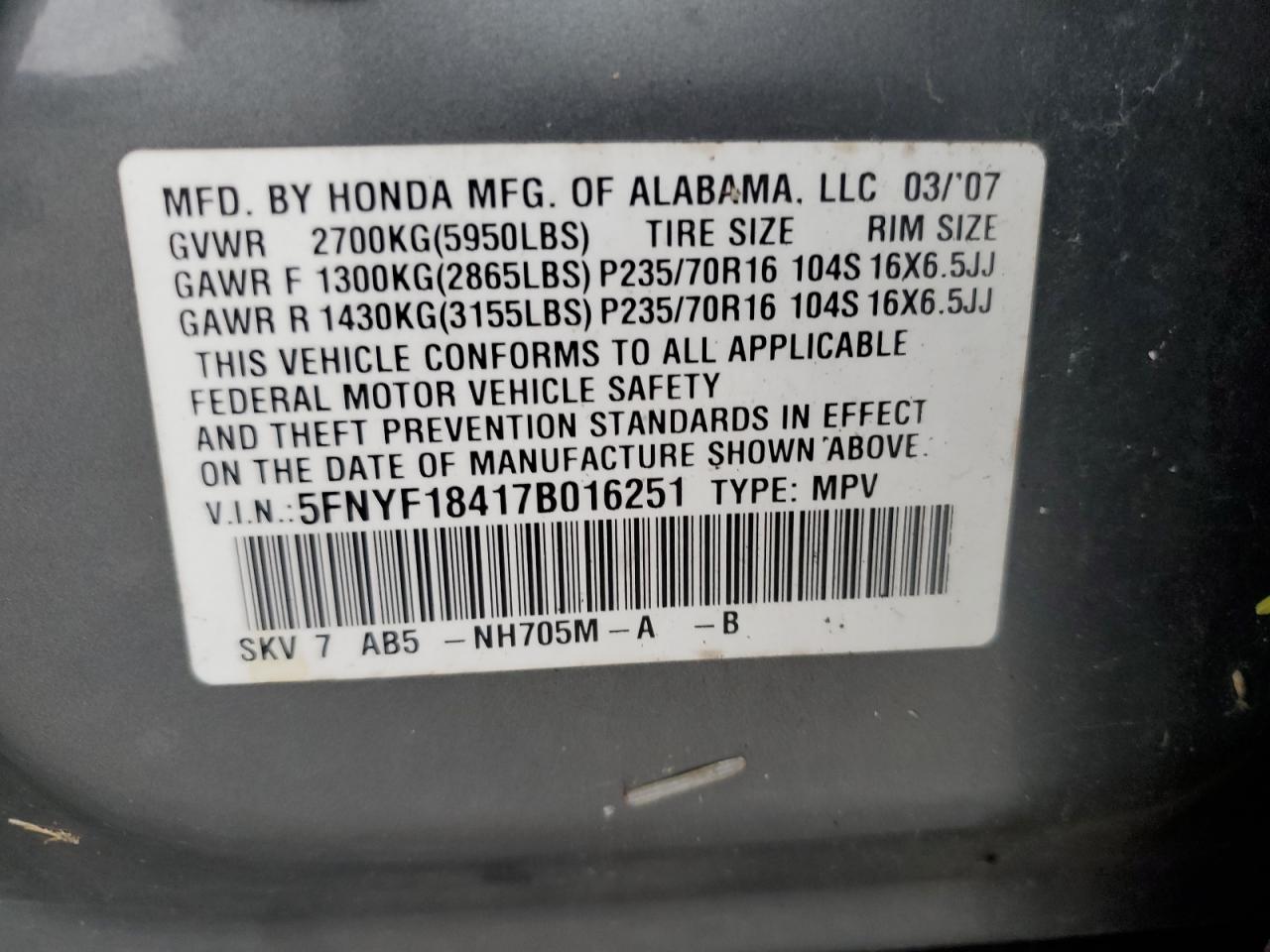 2007 Honda Pilot - Image 13