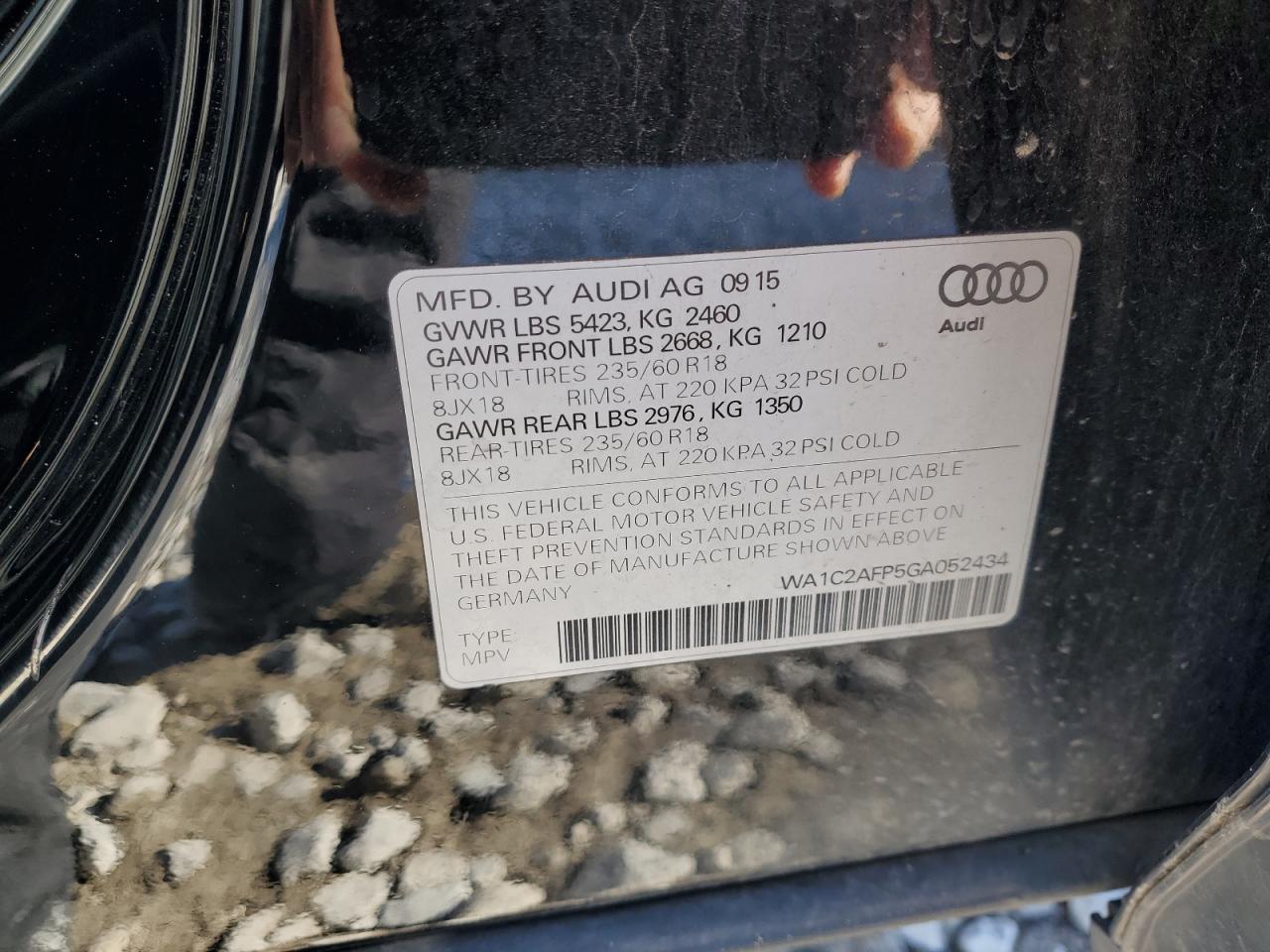 VIN WA1C2AFP5GA052434 2016 AUDI Q5 no.13