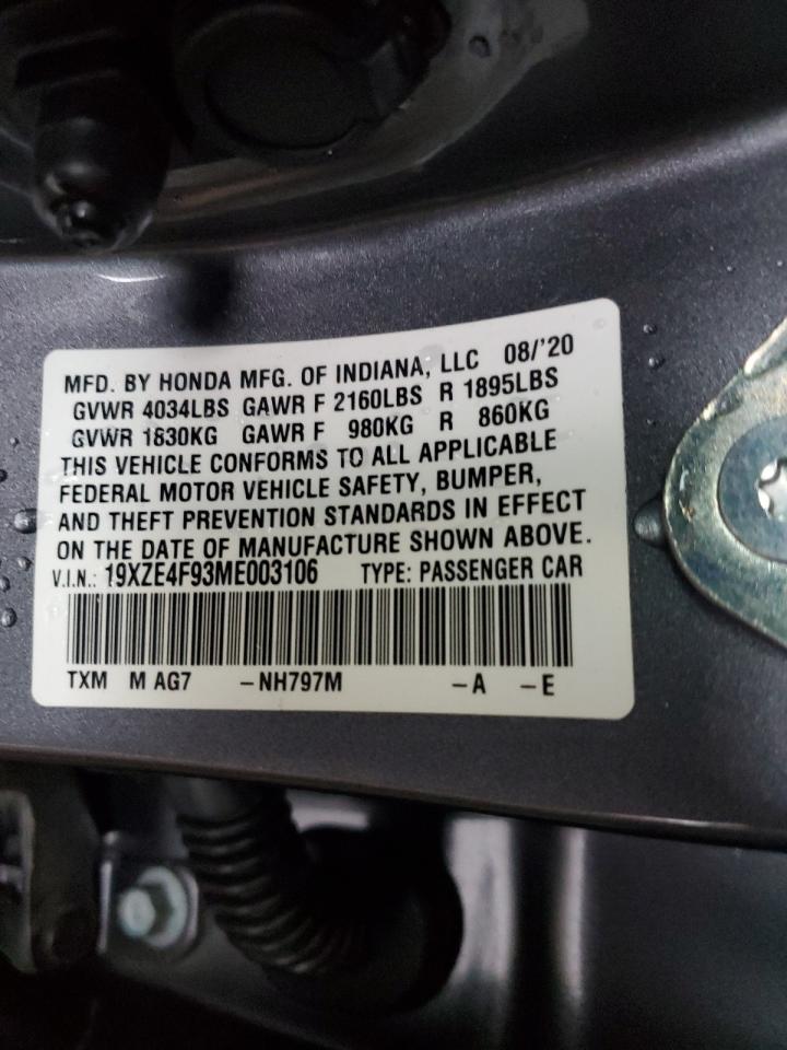 2021 Honda Insight Touring VIN: 19XZE4F93ME003106 Lot: 81584524