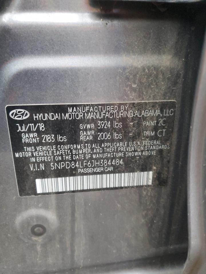 VIN 5NPD84LF6JH384484 2018 HYUNDAI ELANTRA no.12