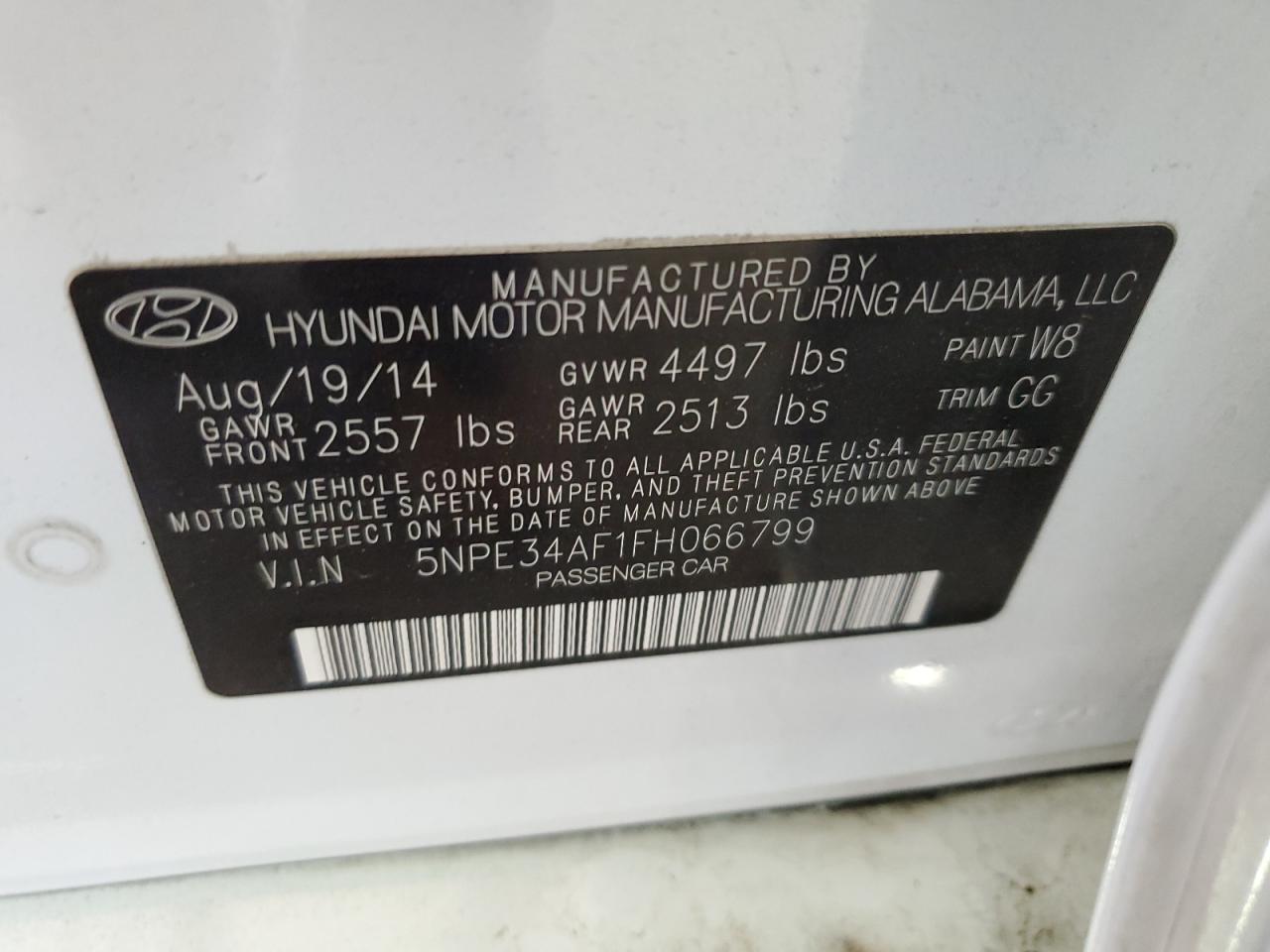 2015 Hyundai Sonata Sport VIN: 5NPE34AF1FH066799 Lot: 79815864