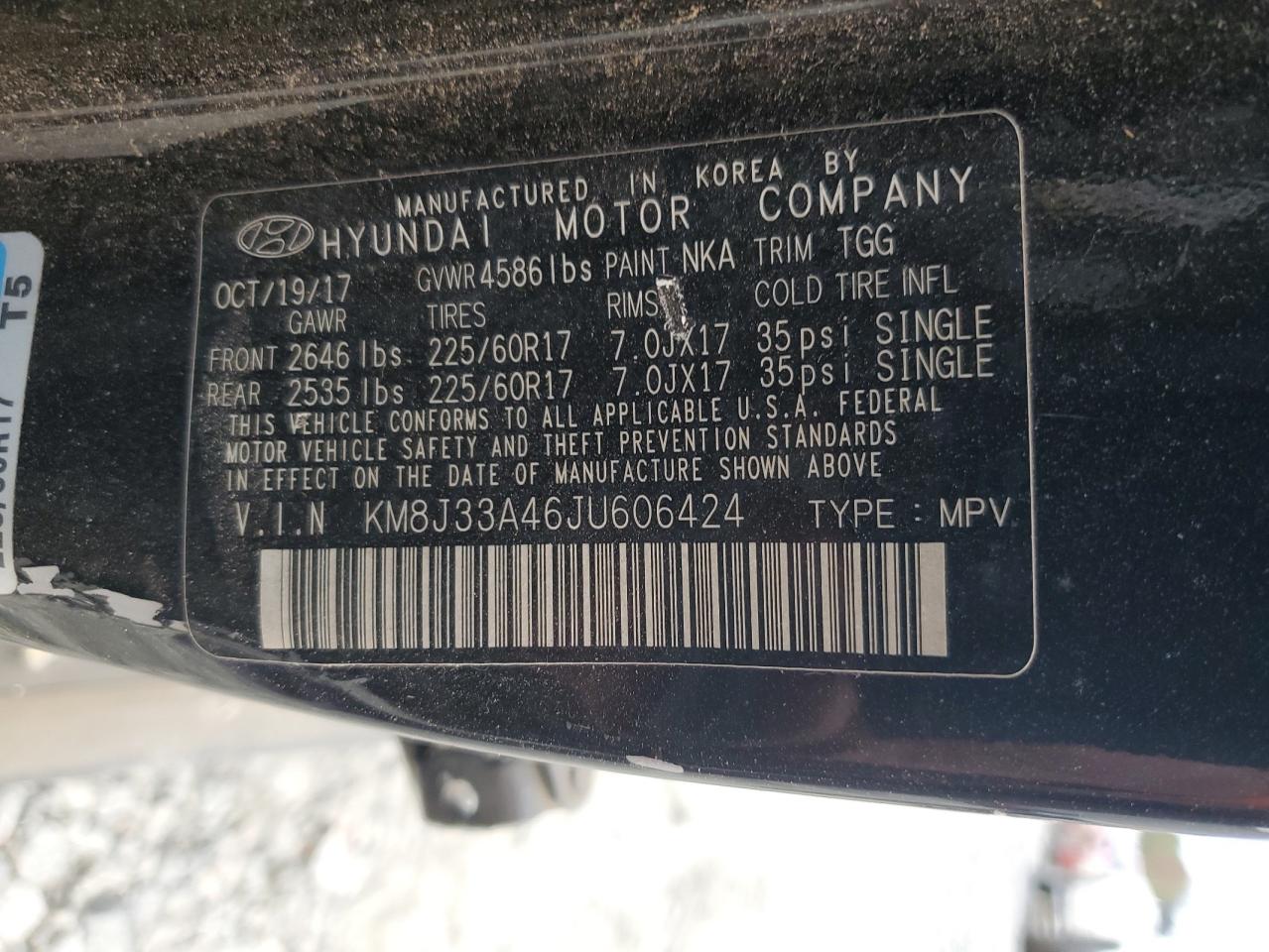 2018 Hyundai Tucson Sel VIN: KM8J33A46JU606424 Lot: 80325184