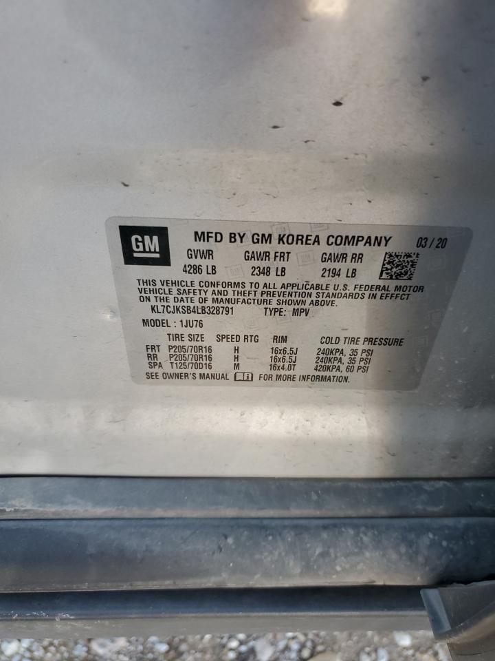 VIN KL7CJKSB4LB328791 2020 CHEVROLET TRAX no.13