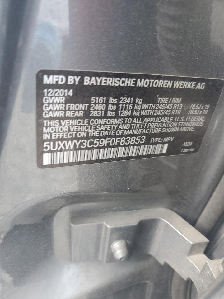 5UXWY3C59F0F83853 2015 BMW X3 xDrive28D