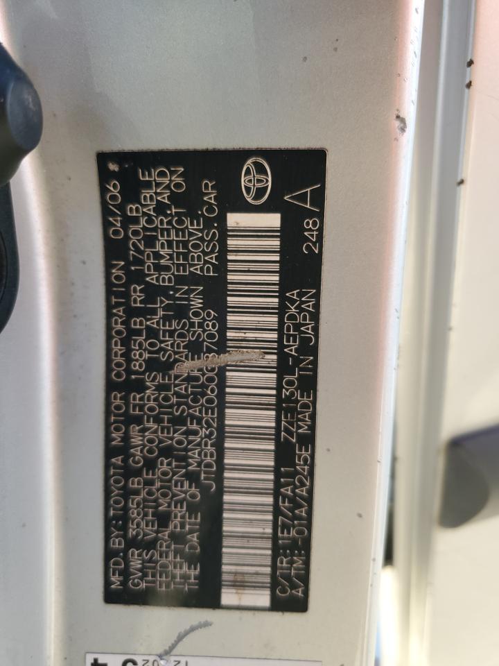 2006 Toyota Corolla Ce VIN: JTDBR32E060087089 Lot: 76989424