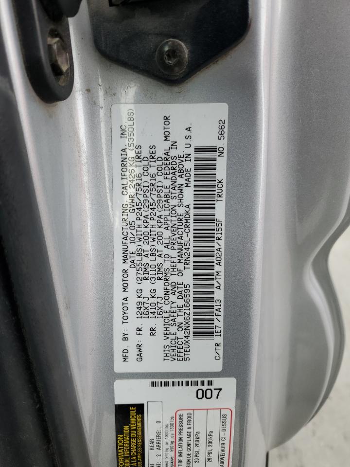 2006 Toyota Tacoma Access Cab VIN: 5TEUX42NX6Z166595 Lot: 80899164