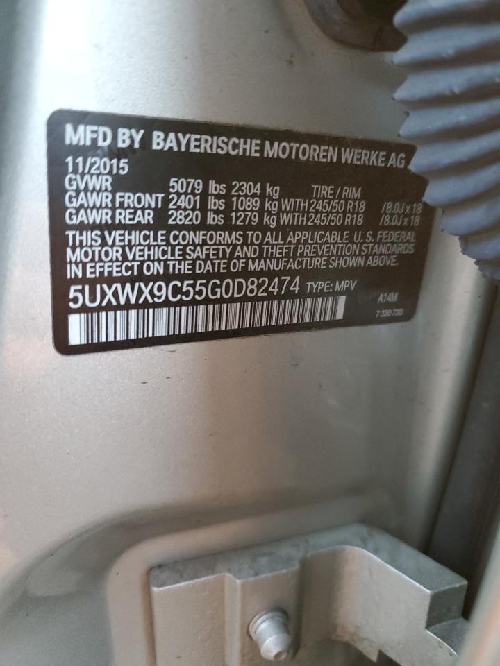 VIN 5UXWX9C55G0D82474 2016 BMW X3 no.13