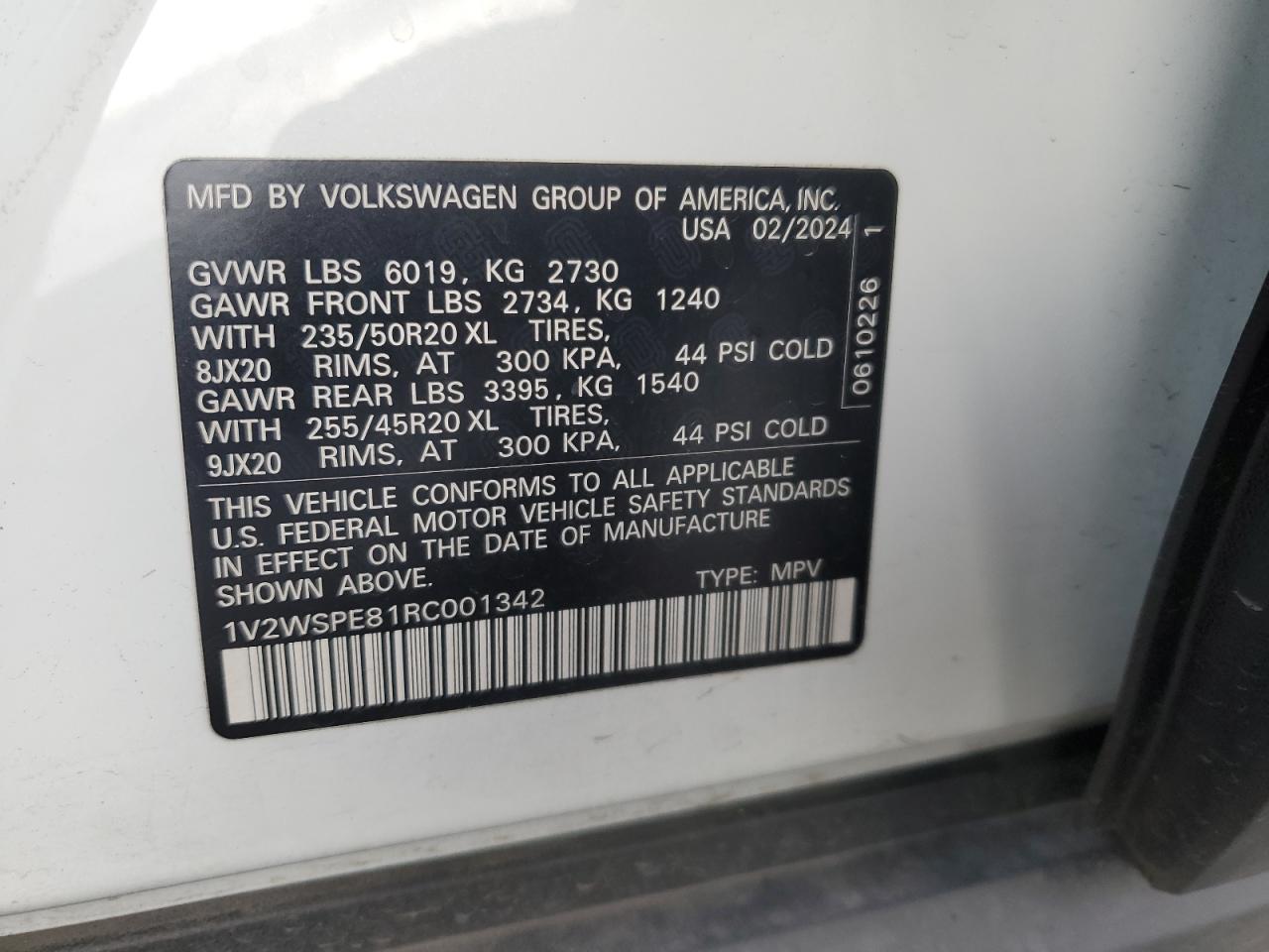 VIN 1V2WSPE81RC001342 2024 VOLKSWAGEN ID.4 PRO S no.13