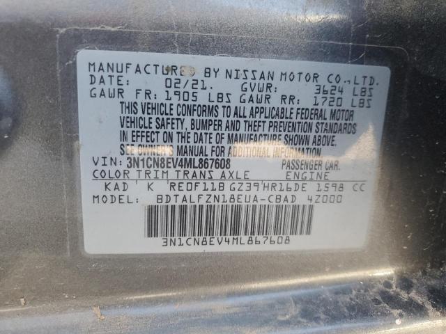 3N1CN8EV4ML867608 Nissan Versa SV 12