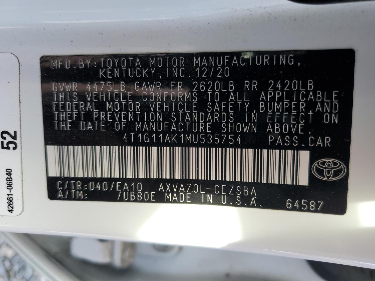 2021 Toyota Camry - Image 12
