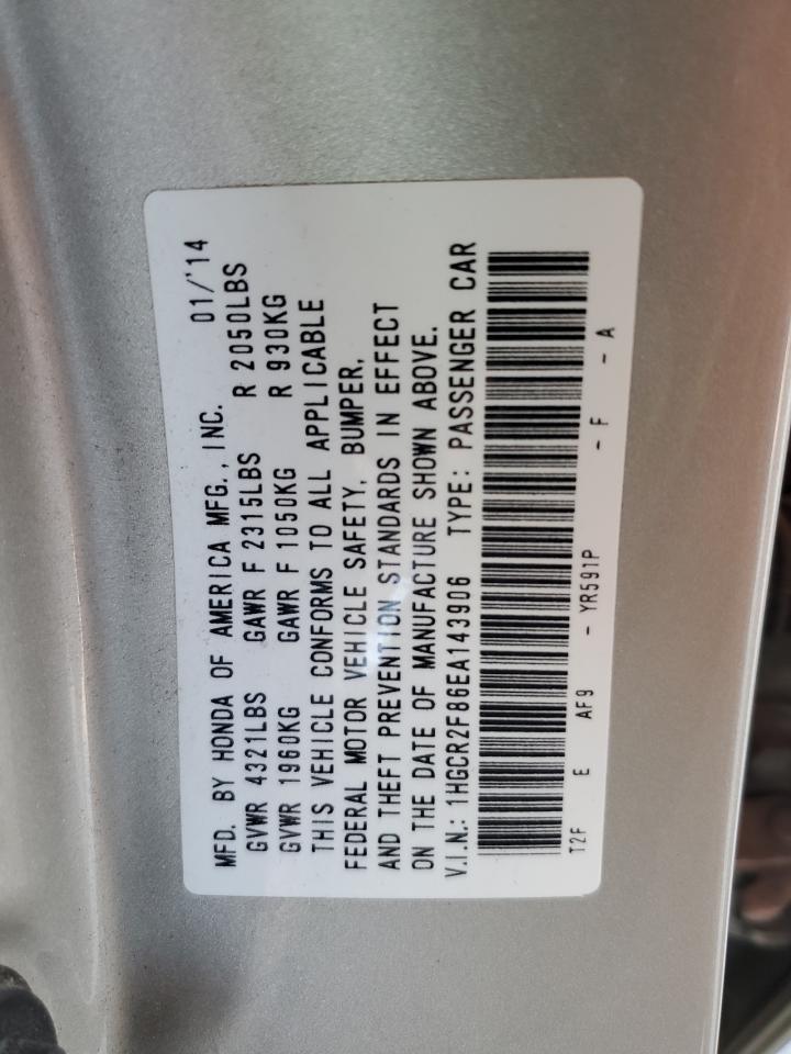 VIN 1HGCR2F86EA143906 2014 HONDA ACCORD no.12