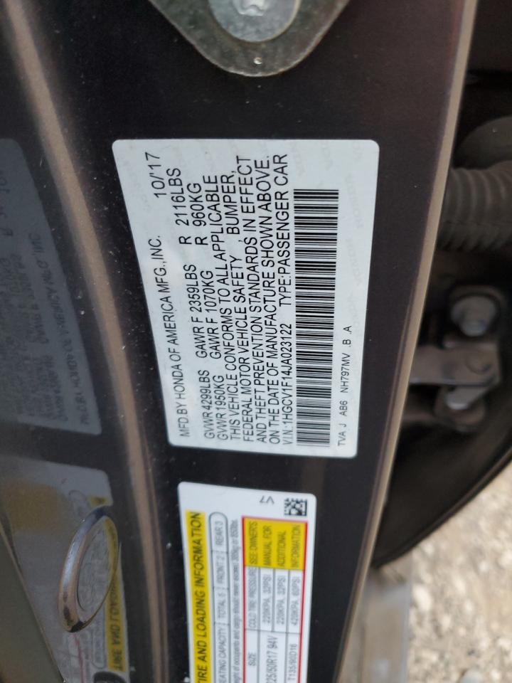 VIN 1HGCV1F14JA023122 2018 HONDA ACCORD no.12