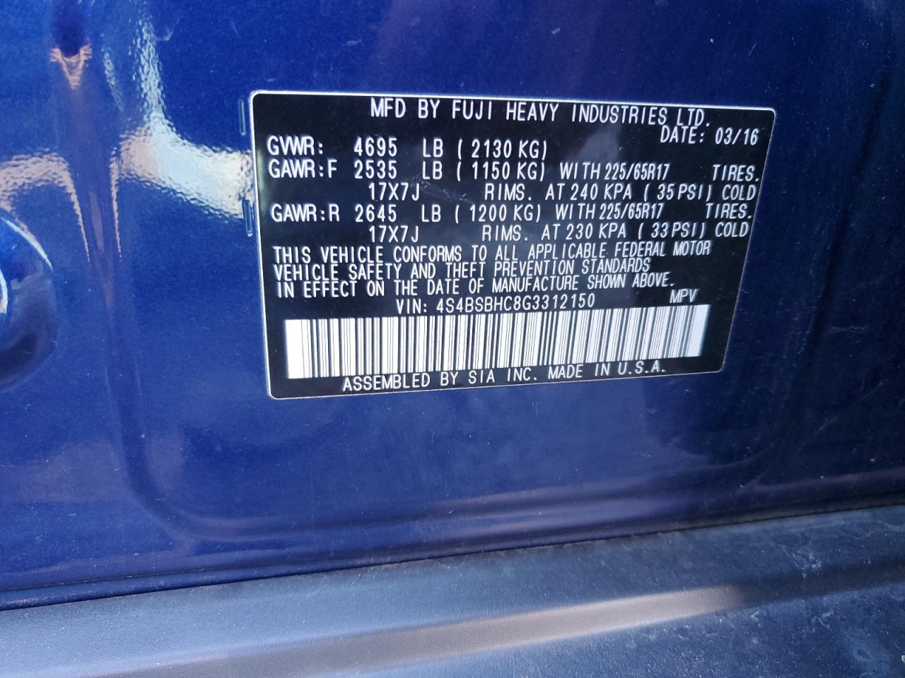 2016 Subaru Outback - Image 13