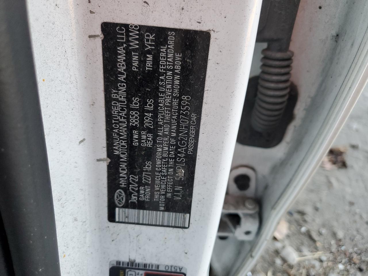 2022 Hyundai Elantra Sel VIN: 5NPLS4AG2NH073598 Lot: 82733174