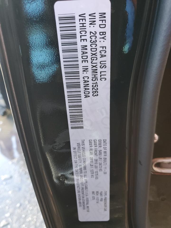 2021 Dodge Charger Scat Pack VIN: 2C3CDXGJXMH515263 Lot: 81563684