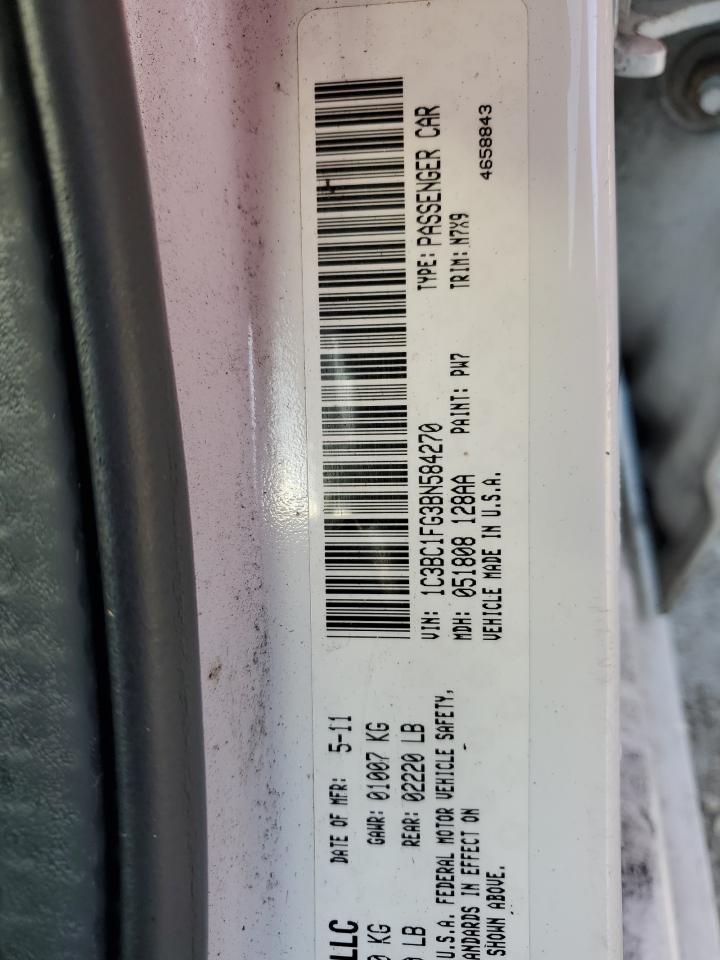 2011 Chrysler 200 Touring VIN: 1C3BC1FG3BN584270 Lot: 81774184