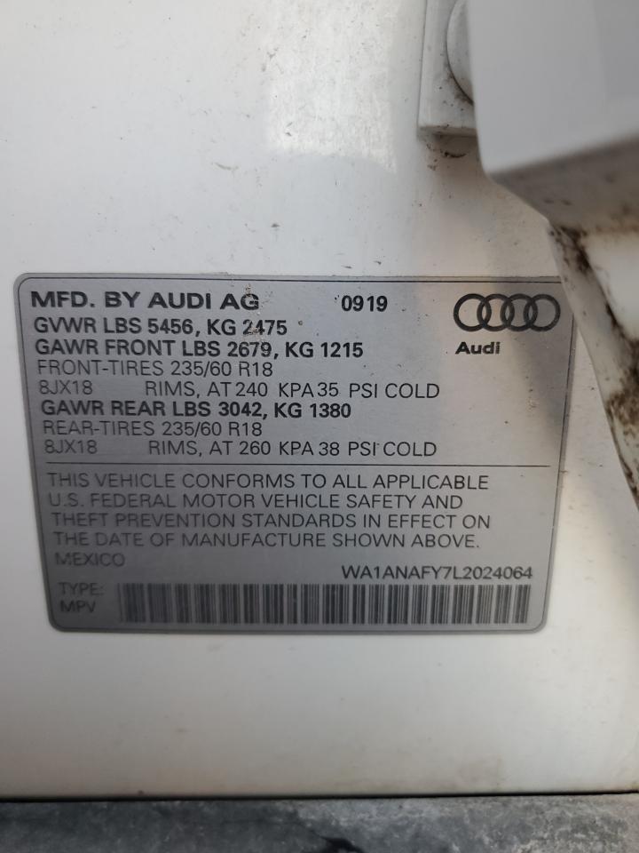 WA1ANAFY7L2024064 2020 Audi Q5 Premium