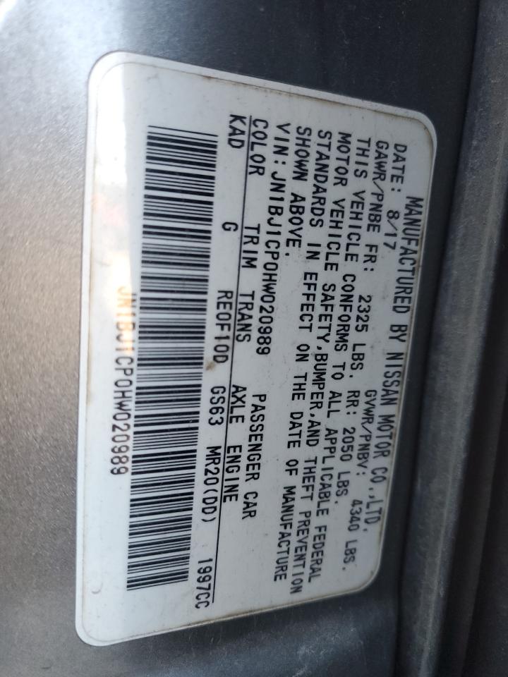 2017 Nissan Rogue Sport S VIN: JN1BJ1CP0HW020989 Lot: 81776484