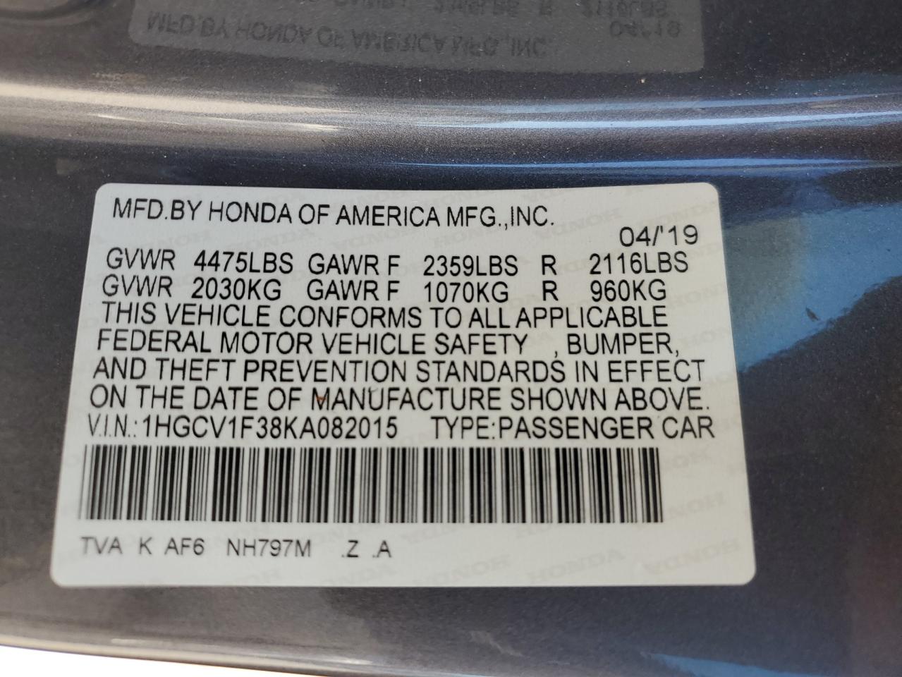 2019 Honda Accord - Image 12