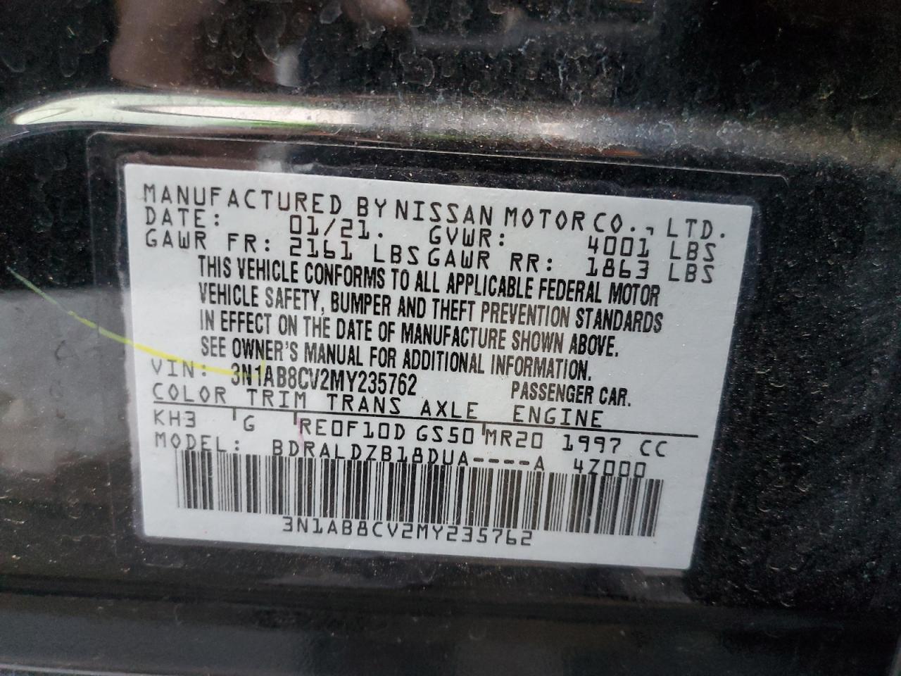 2021 Nissan Sentra Sv VIN: 3N1AB8CV2MY235762 Lot: 79742234