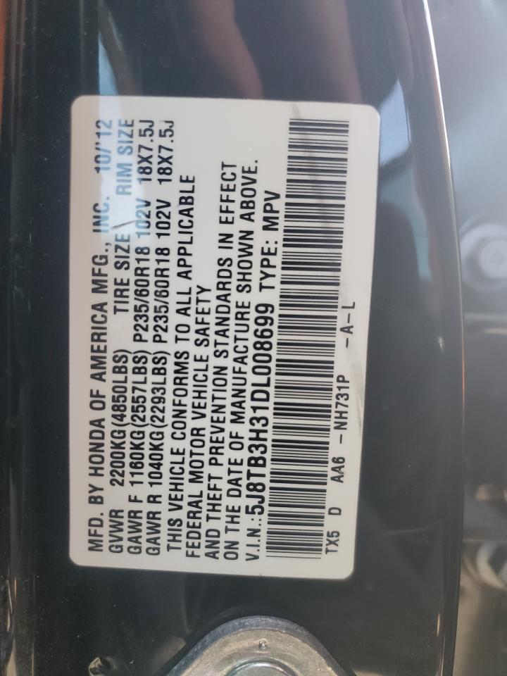 VIN 5J8TB3H31DL008699 2013 ACURA RDX no.13