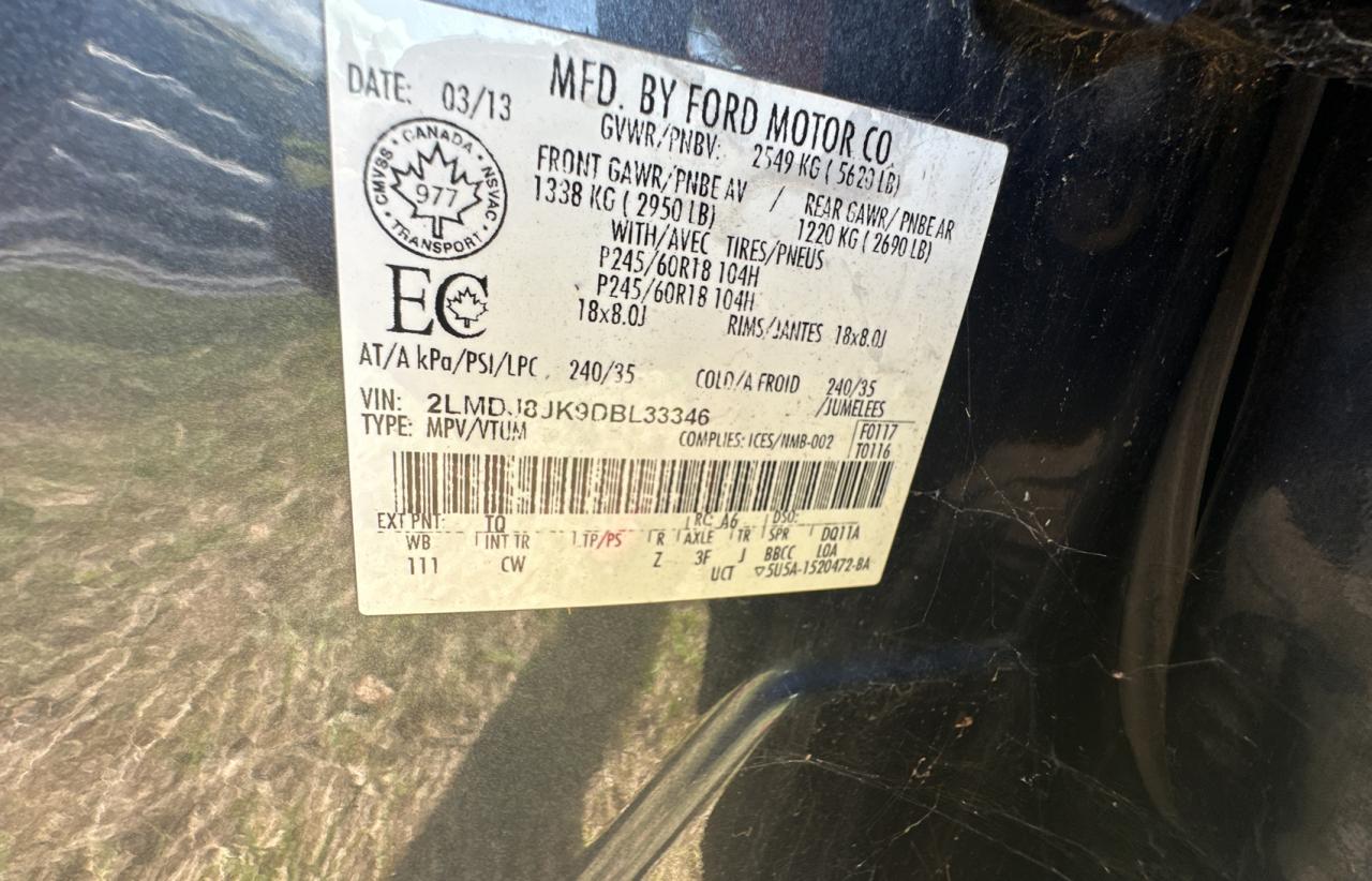 2013 Lincoln Mkx VIN: 2LMDJ8JK9DBL33346 Lot: 80992854