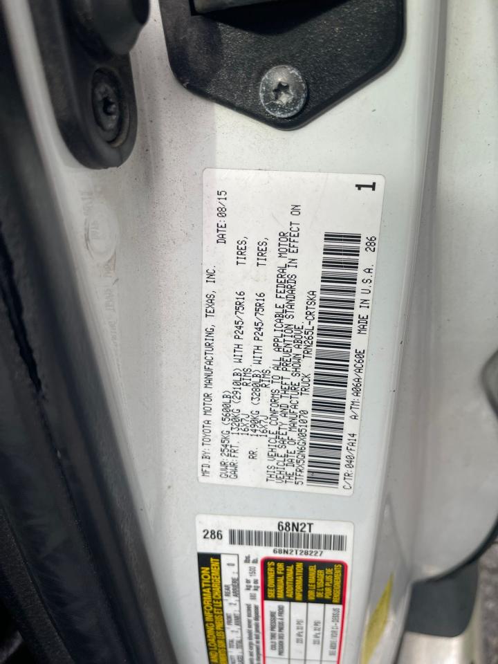 5TFRX5GN6GX051070 2016 Toyota Tacoma Acc