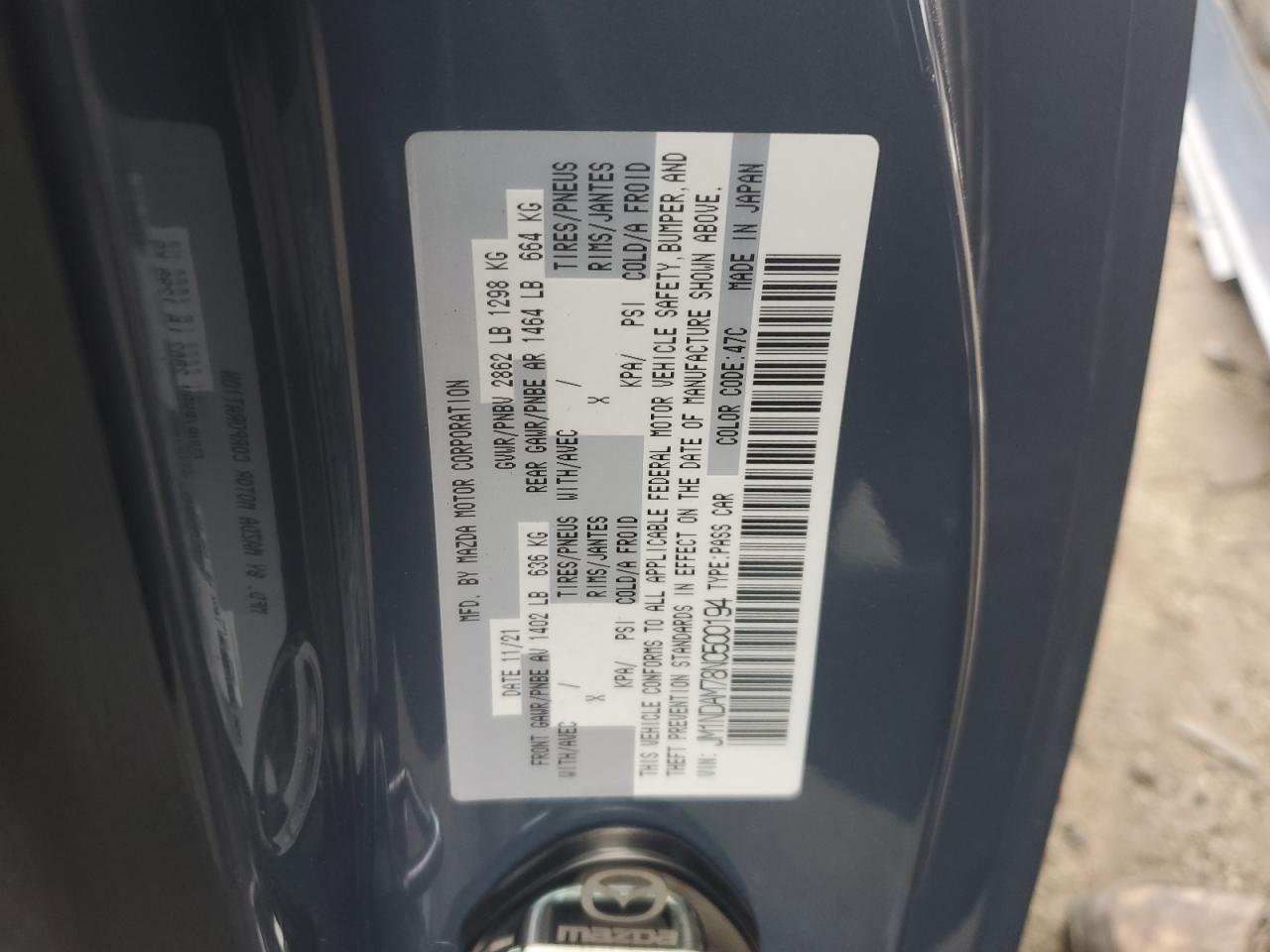 2022 Mazda Mx-5 Miata Grand Touring VIN: JM1NDAM78N0500194 Lot: 81461804