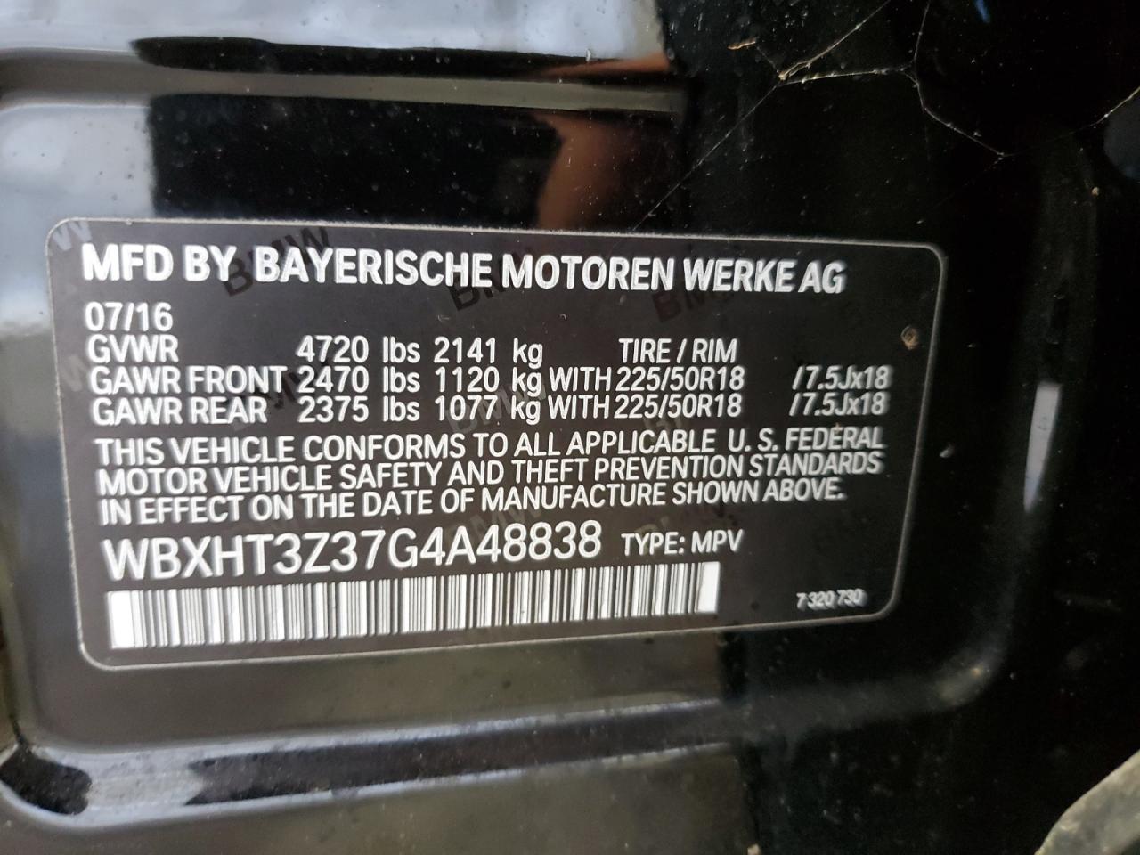 VIN WBXHT3Z37G4A48838 2016 BMW X1 no.13