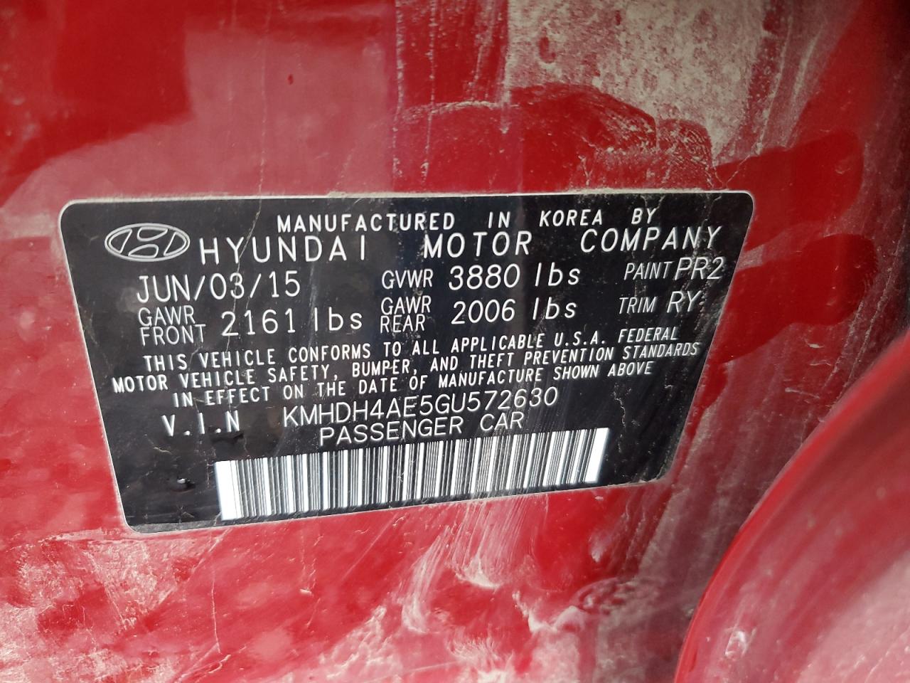 KMHDH4AE5GU572630 2016 HYUNDAI ELANTRA - Image 14