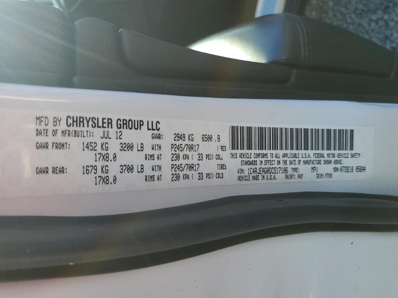 VIN 1C4RJEAG0DC517106 2013 JEEP GRAND CHER no.13