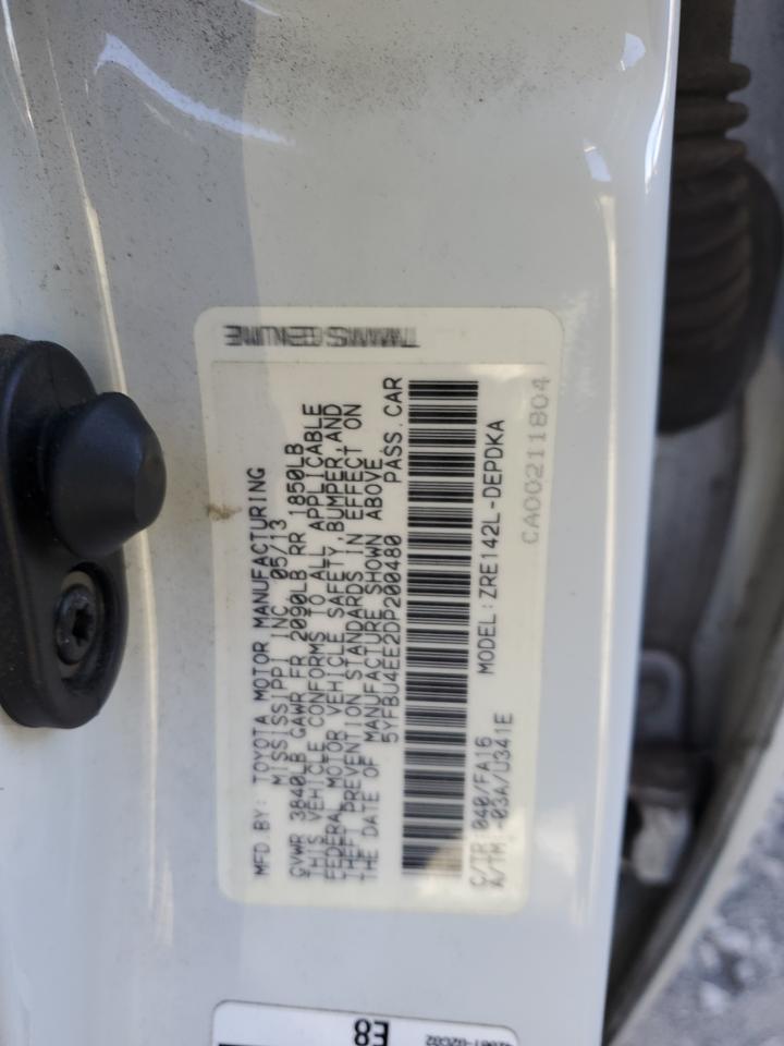 5YFBU4EE2DP200480 2013 Toyota Corolla Base