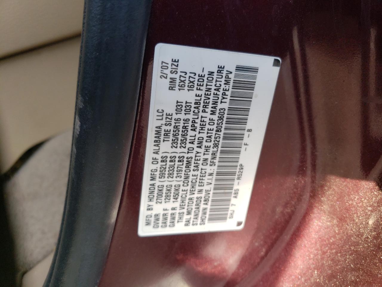 2007 Honda Odyssey - Image 15