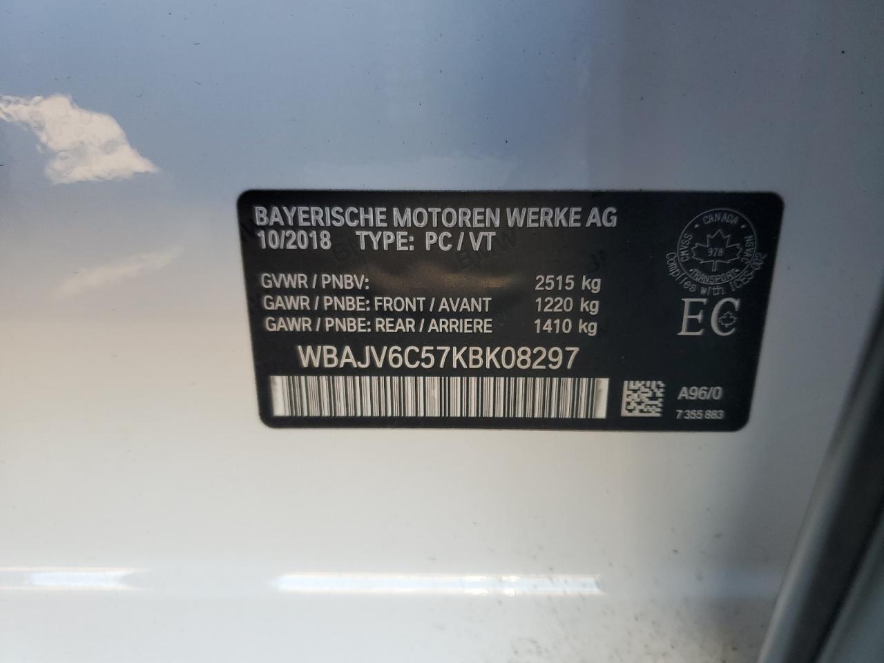 2019 BMW 640 Xigt VIN: WBAJV6C57KBK08297 Lot: 78856974
