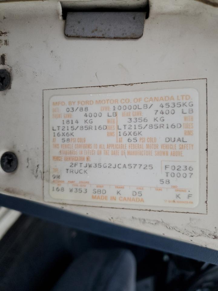 1988 Ford F350 VIN: 2FTJW35G2JCA57725 Lot: 82231744