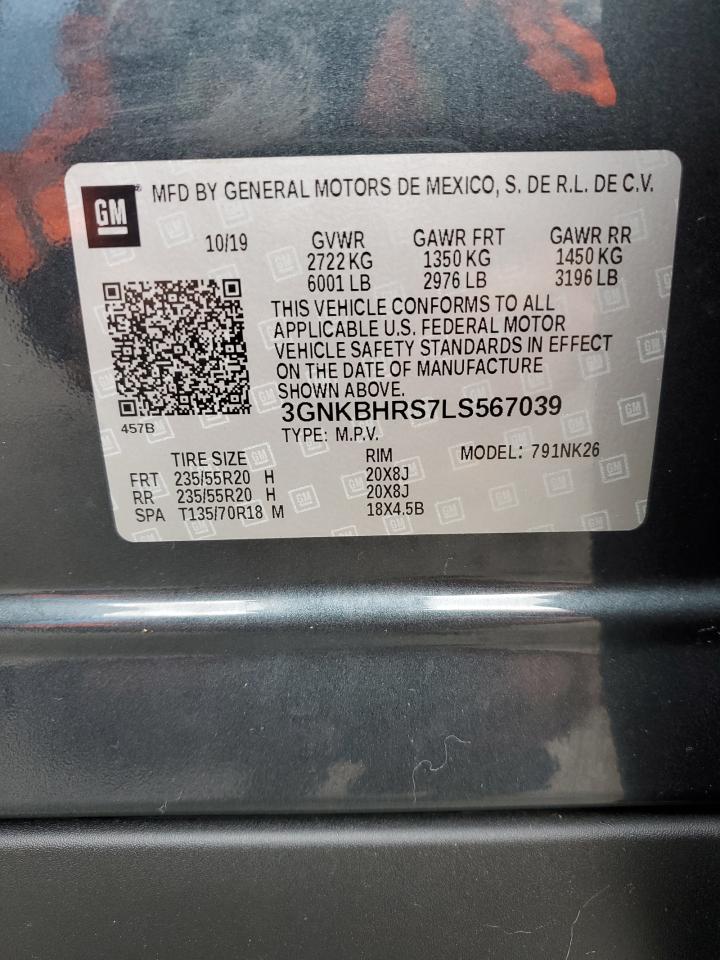 2020 Chevrolet Blazer 2Lt VIN: 3GNKBHRS7LS567039 Lot: 82210574
