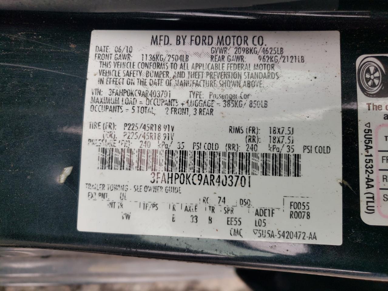 2010 Ford Fusion - Image 12