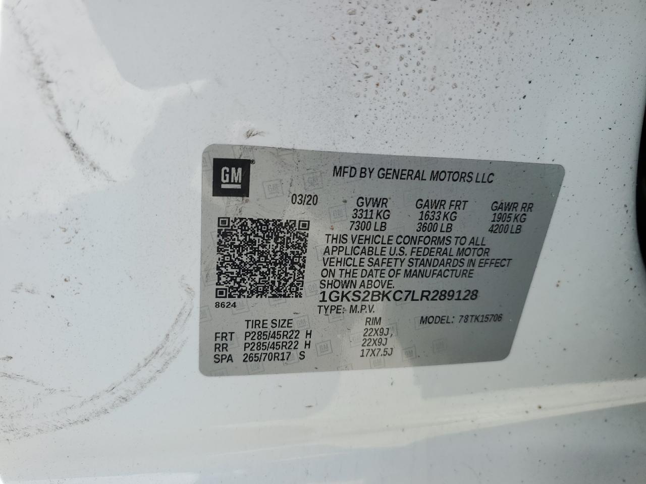 VIN 1GKS2BKC7LR289128 2020 GMC YUKON no.13