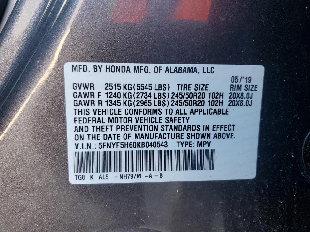 2019 Honda Pilot - Image 13