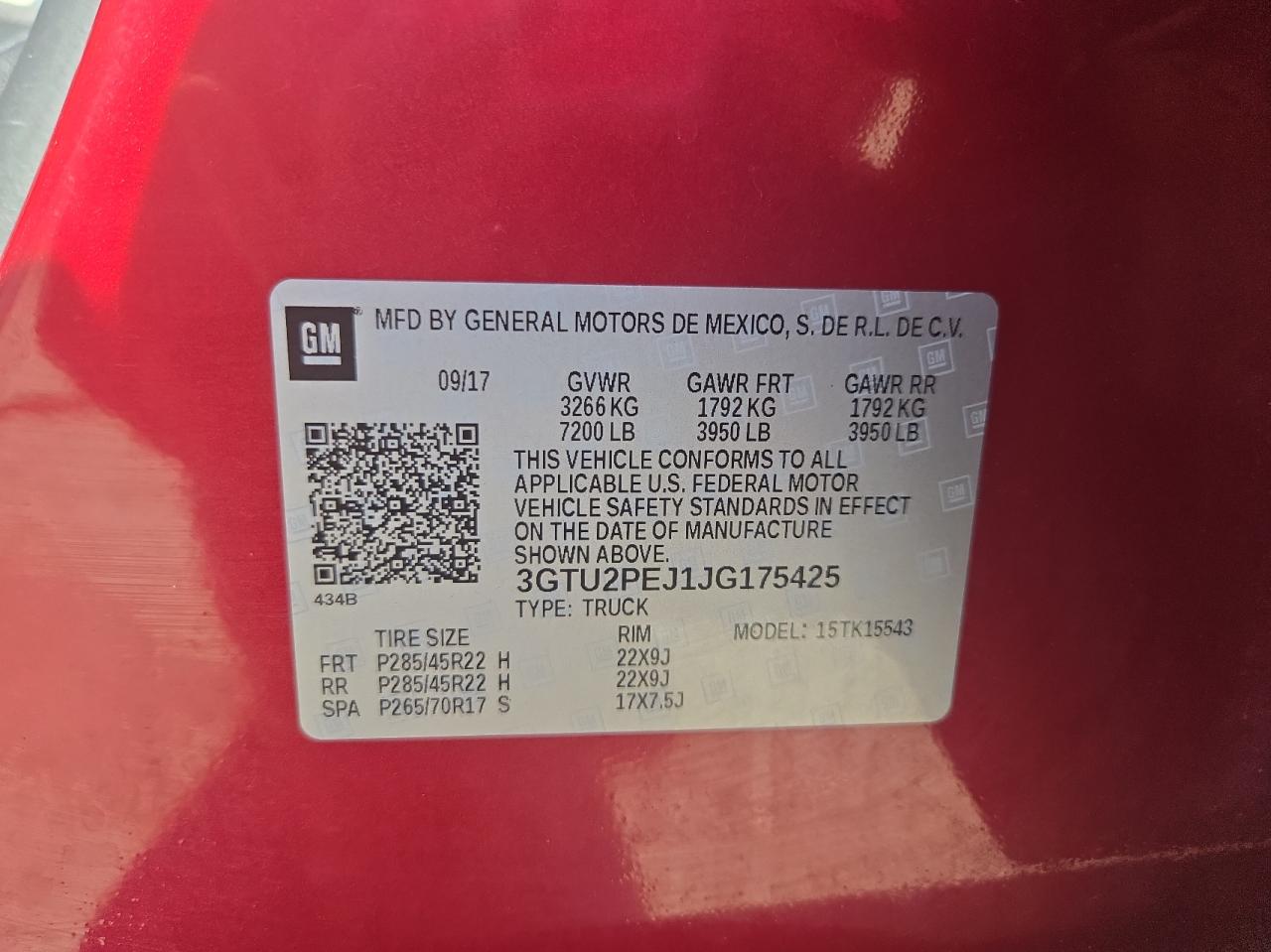 2018 GMC Sierra K1500 Denali VIN: 3GTU2PEJ1JG175425 Lot: 82603244