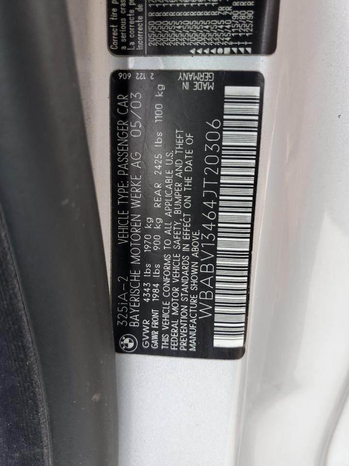 2004 BMW 325 Ci Sulev VIN: WBABV13464JT20306 Lot: 79037574