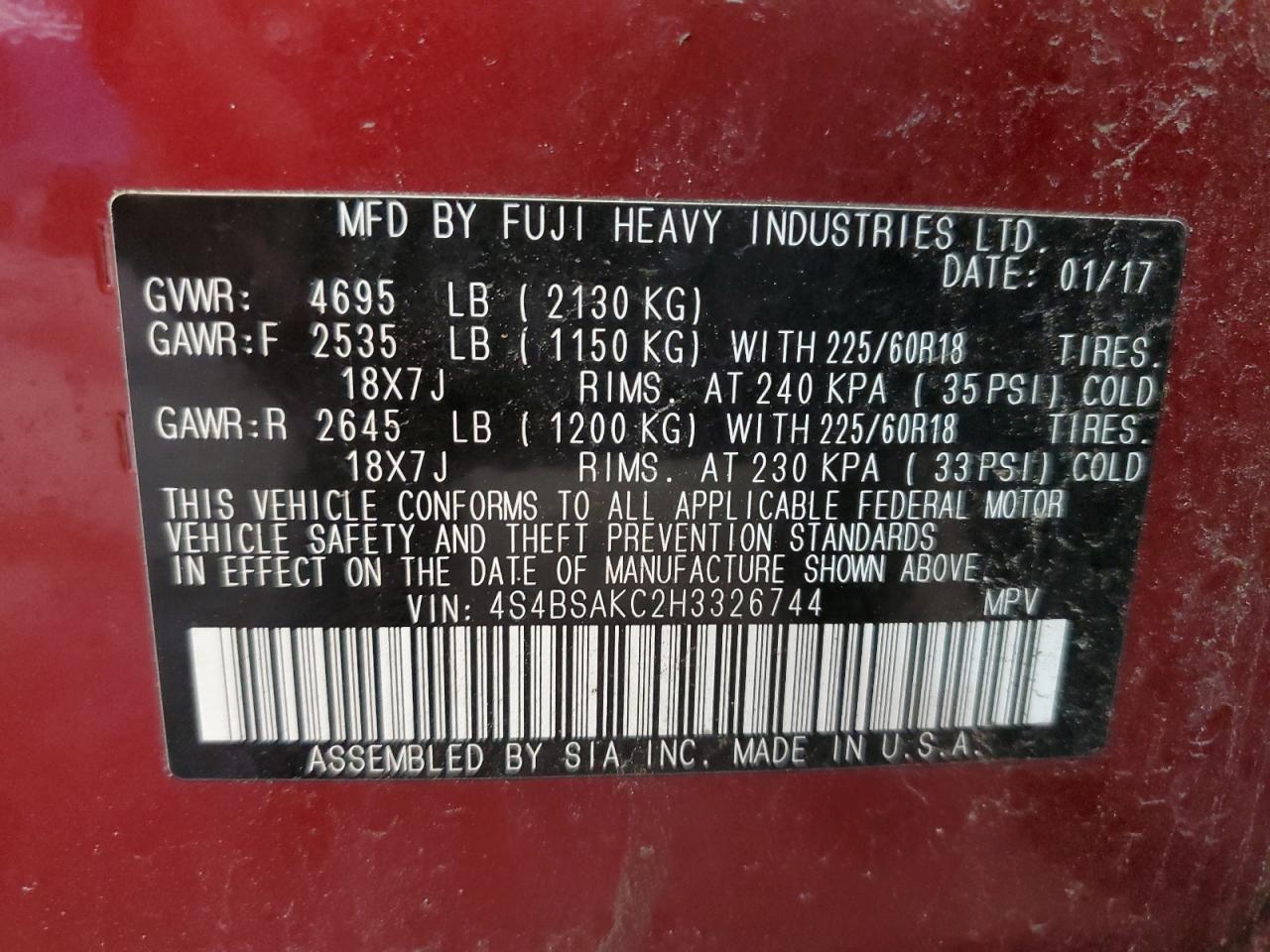 2017 Subaru Outback - Image 13