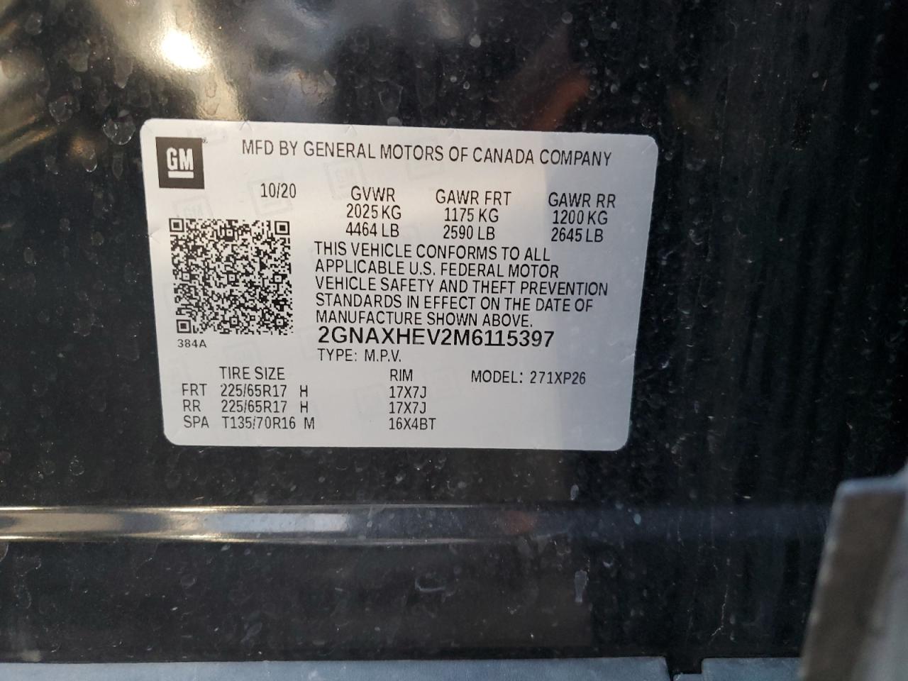2GNAXHEV2M6115397 2021 CHEVROLET EQUINOX - Image 13