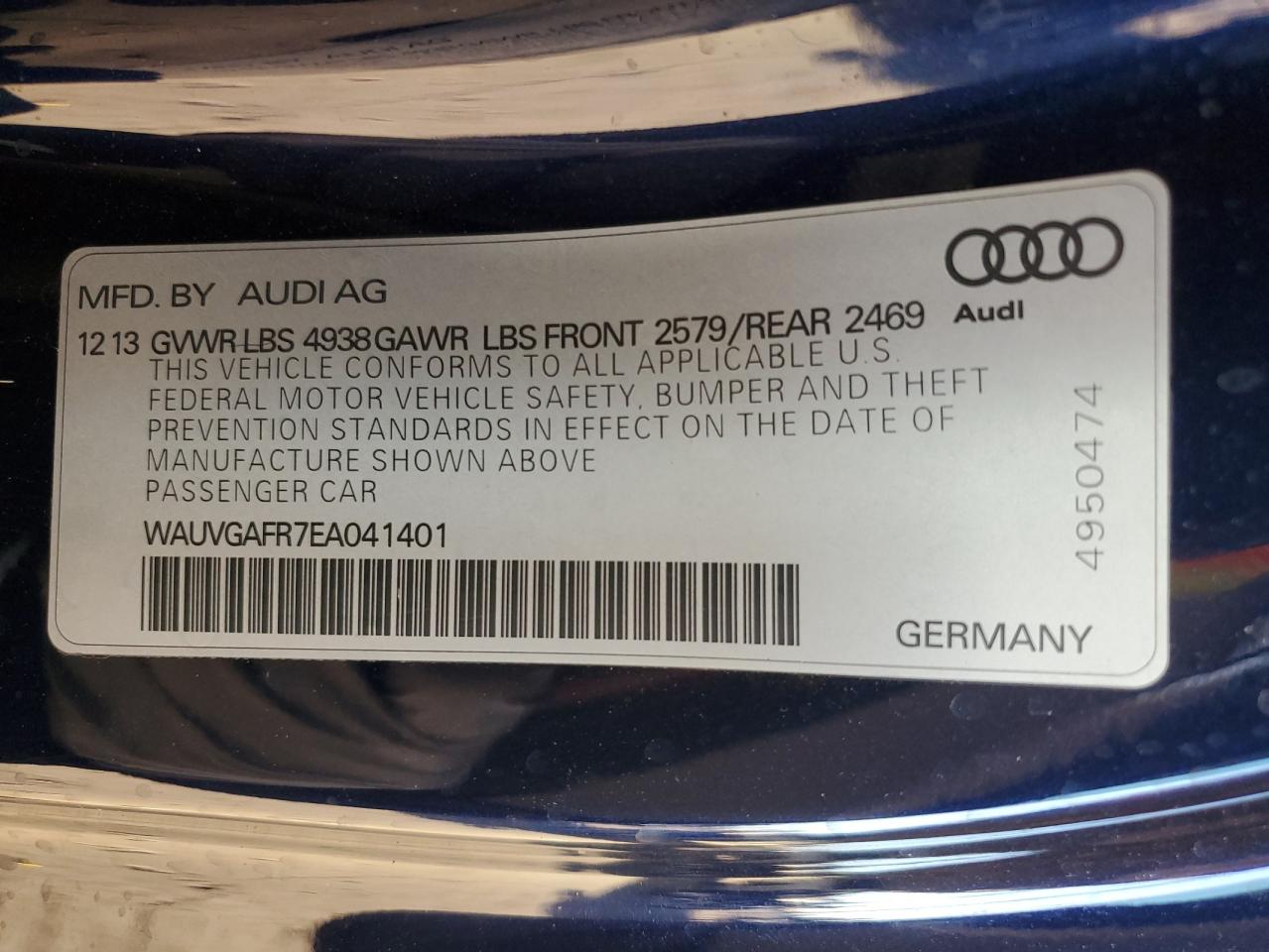 2014 Audi S5 Prestige VIN: WAUVGAFR7EA041401 Lot: 78761994