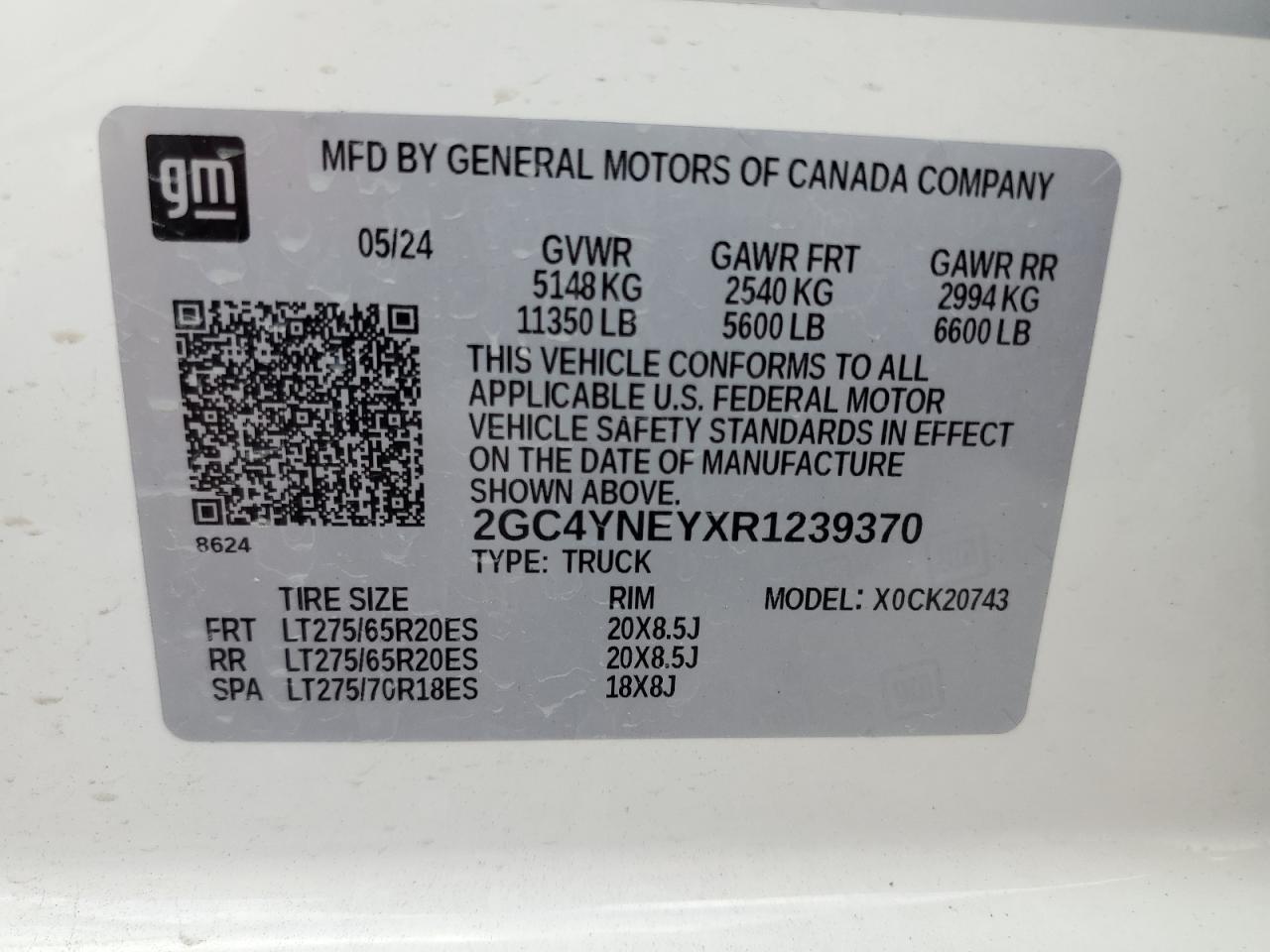 VIN 2GC4YNEYXR1239370 2024 CHEVROLET ALL Models no.13