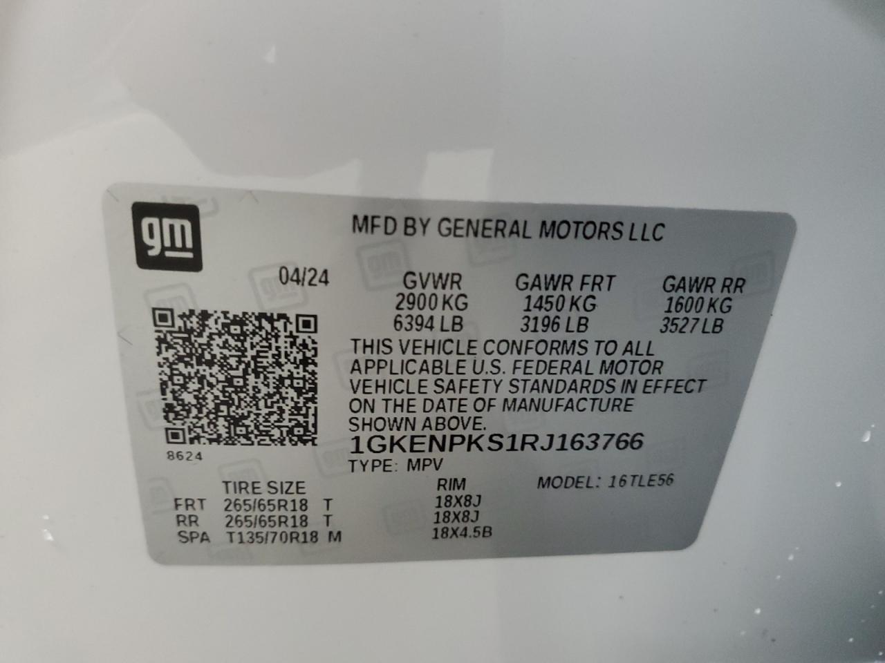 VIN 1GKENPKS1RJ163766 2024 GMC ACADIA no.13