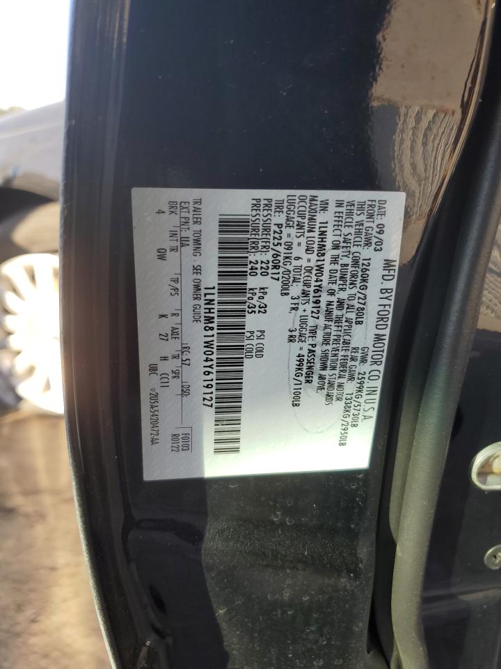 2004 Lincoln Town Car Executive VIN: 1LNHM81W04Y619127 Lot: 81967814