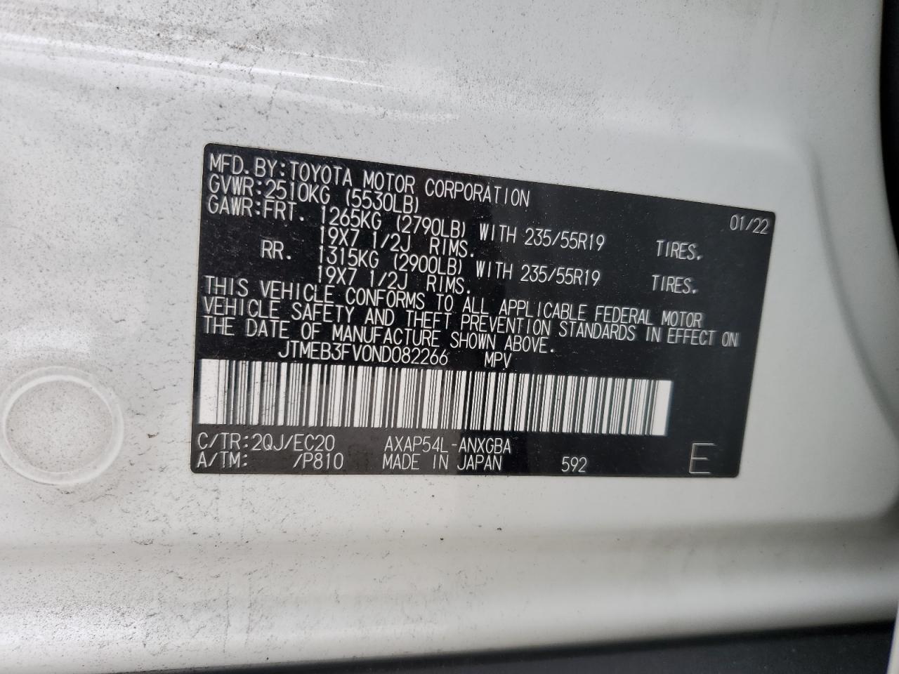 JTMEB3FV0ND082266 2022 Toyota Rav4 Prime Xse